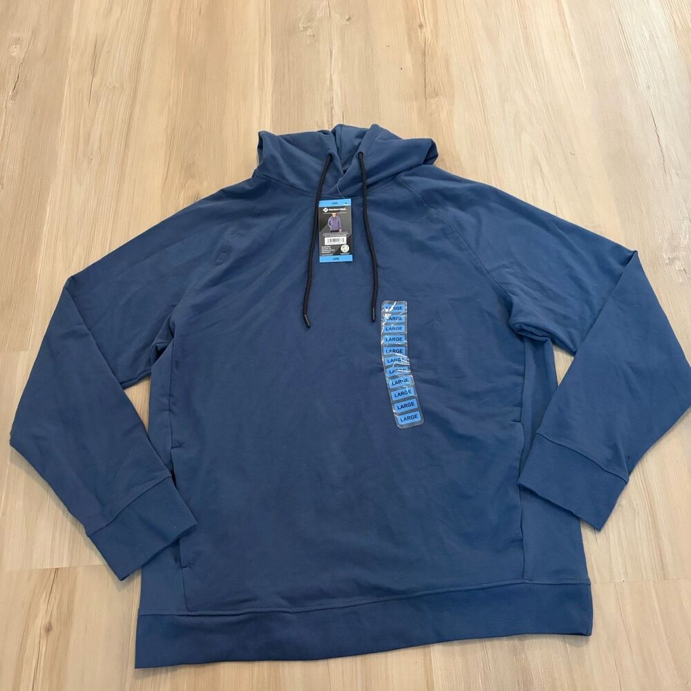 Member's Mark Men's Luxe Pullover Active Hoodie Size Large Blue Tech Pockets